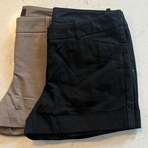 BLACK AND TAN SHORTS set of two